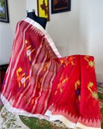 Red Floral Monipuri Saree - Image 3